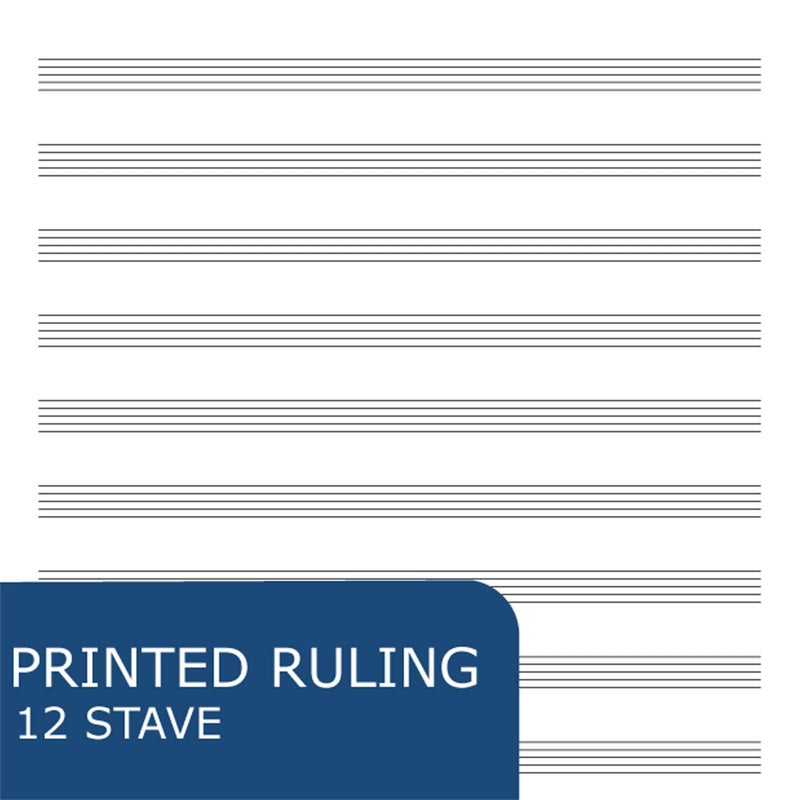 Roaring Spring Music Wire Bound Notebook, 12 Staves of Music Lines, 11" x 8.5", 32 Sheets Heavyweight Smooth White Paper (Pack of 1) - Image 3